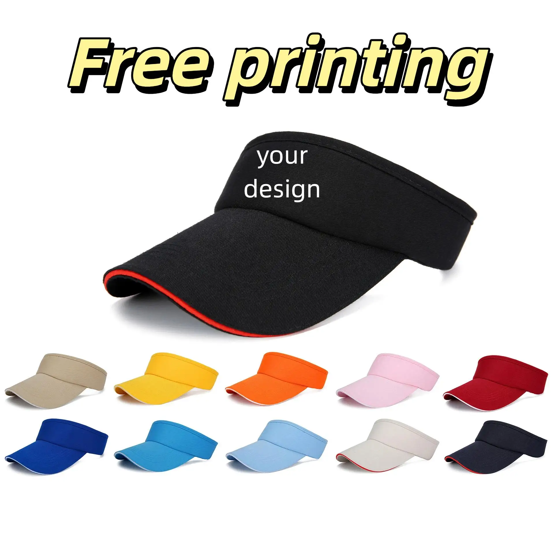 Custom Cap Print With Logo Personalized Design Men Women Summer Running Golf Empty Top Hat Activity Competition Sunshade Hat