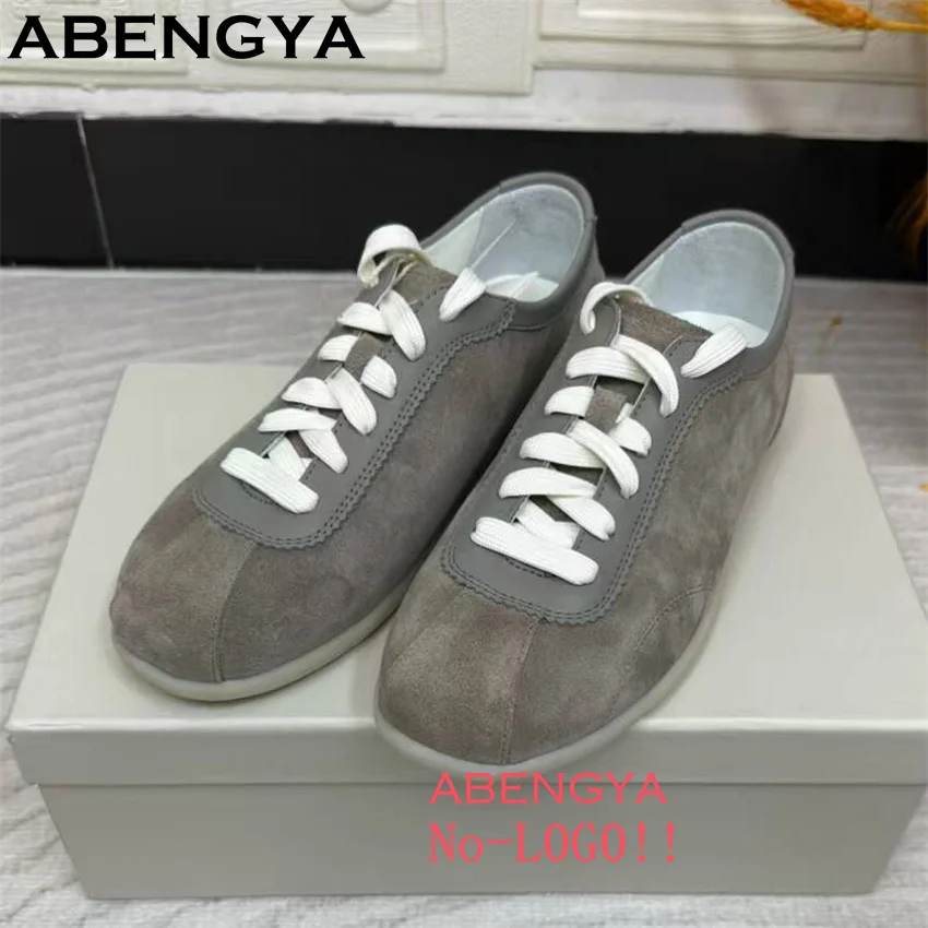 

Spring Suede Leather Flat Derby Shoes Men Women Lace Up Tennis Trainers Sneakers Male Platform Casual Shoes For Man Woman