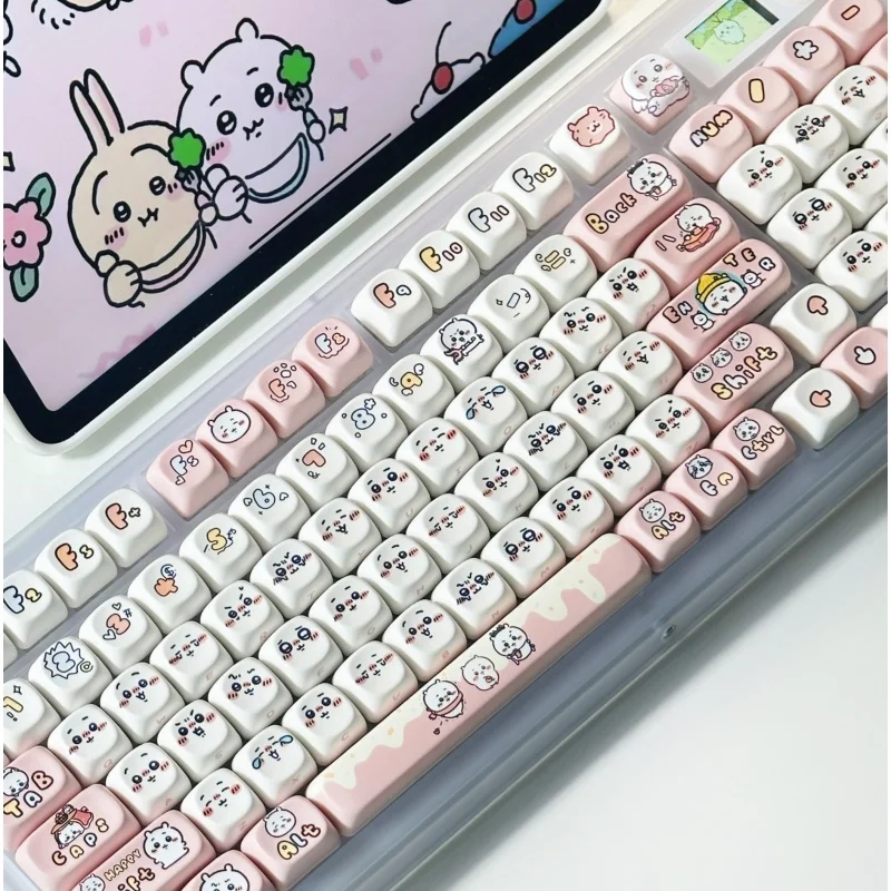 Chiikawa Keycap Self Made Usagi Momonga Hachiware Emoticons Kawaii Anime Game Characters MOA Height 131 mechanical keyboard Cap