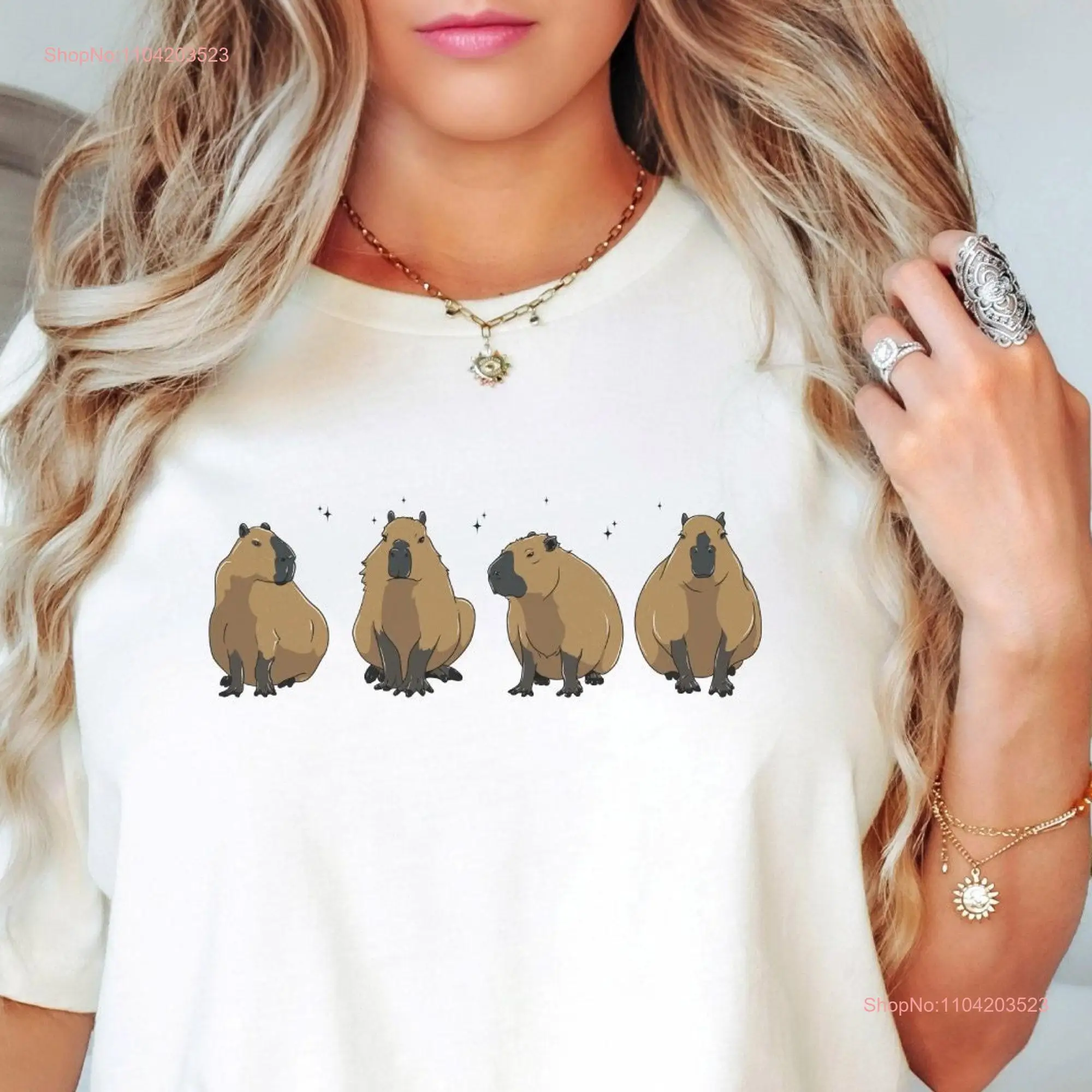 Capybara Lover T Shirt For Kids Adults Cute Rodent Family Babysuit Mammals Animal Owner SweaT long or short sleeves