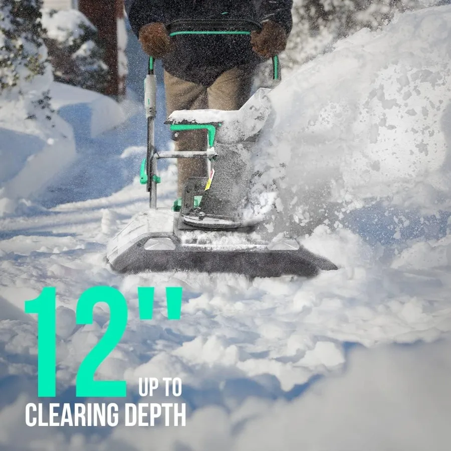 Soffiatore di neve senza fili alimentato a batteria 2x20V 20'' Lancia neve elettrico senza spazzole con ruote Luci LED 180 °   Scivolo Potente neve