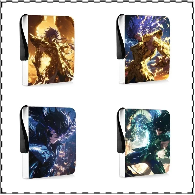 Saint seiya cartão fichário 4/9 bolso titular do cartão de negociação anime cartão fichário com 50 páginas internas titular com zíper até 900 cartões presentes