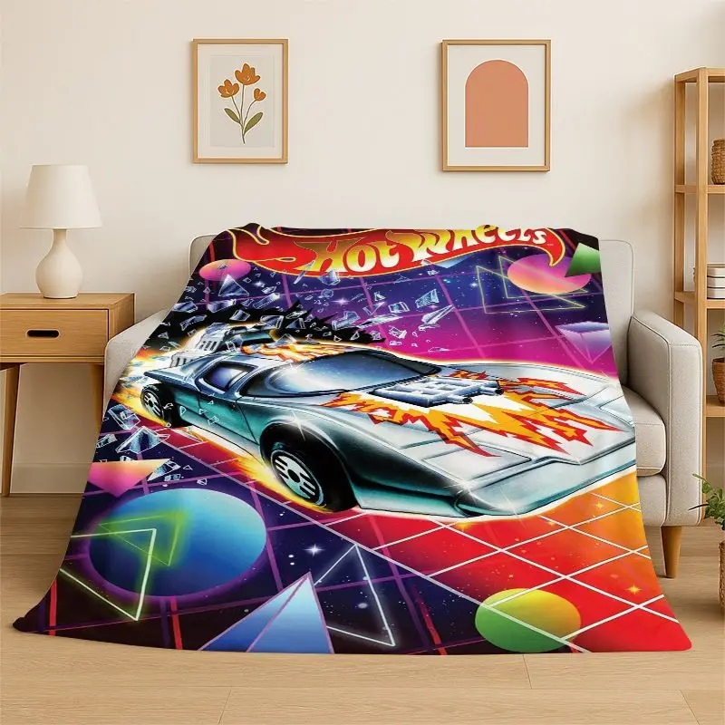 Racing Car H-Hot Wheels MOTO Cartoon Flannel Throw Blanket,Warm Cozy Blanket for Bed,Sofa,Couch,Bedroom,Living Room,Office,Gift