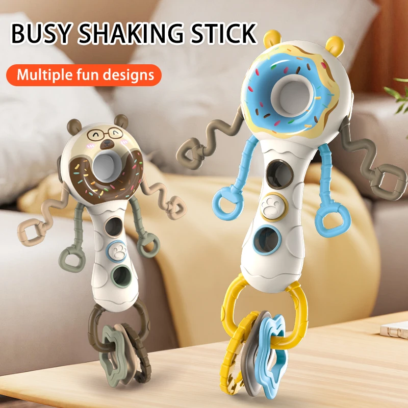 

Мультяшный медведь-космонавт, тянущая веревка Монтессори, развитие активности, силиконовая сенсорная ручка для прорезывания зубов, обучающая ранняя развивающая игрушка