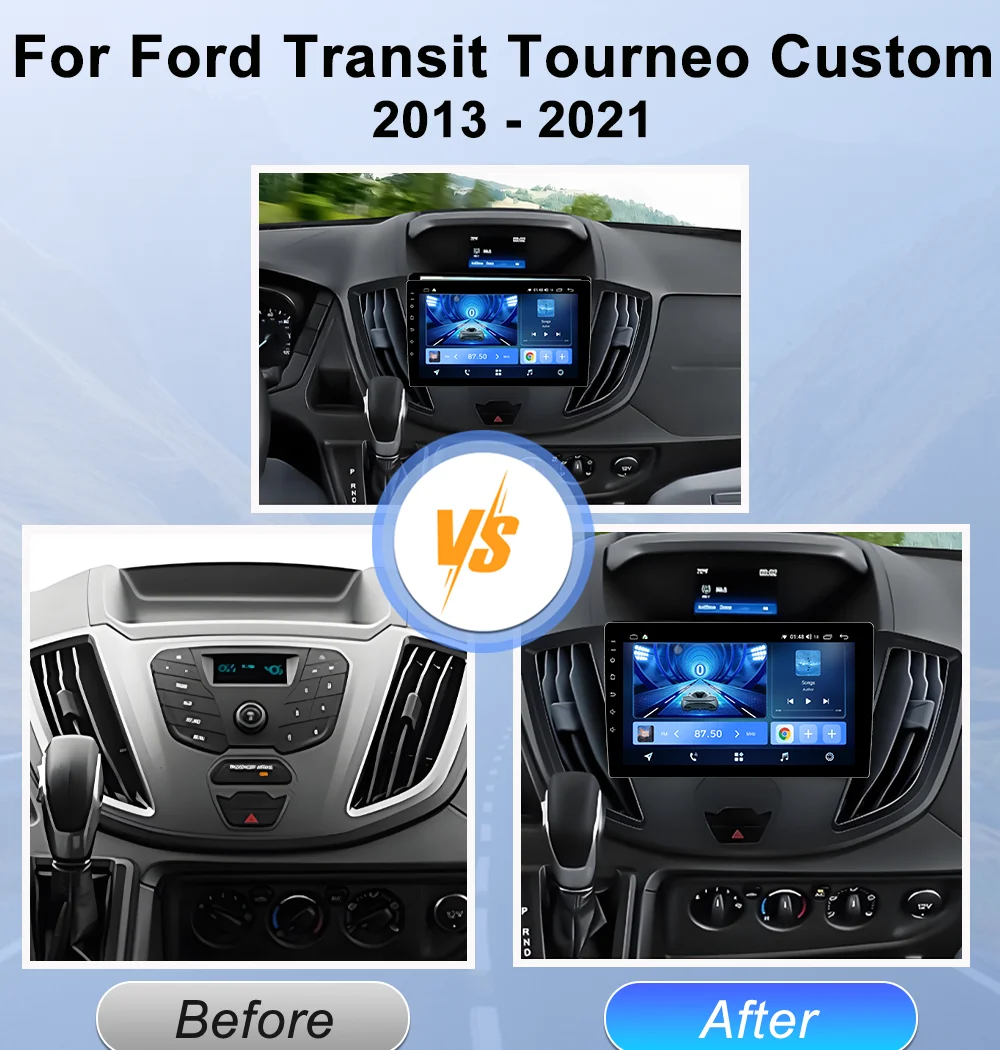 Car Android 16 For Ford Transit Tourneo Custom 2013 - 2021 Auto Radio Multimedia Player Navigation GPS No 2din DVD Screen WiFi
