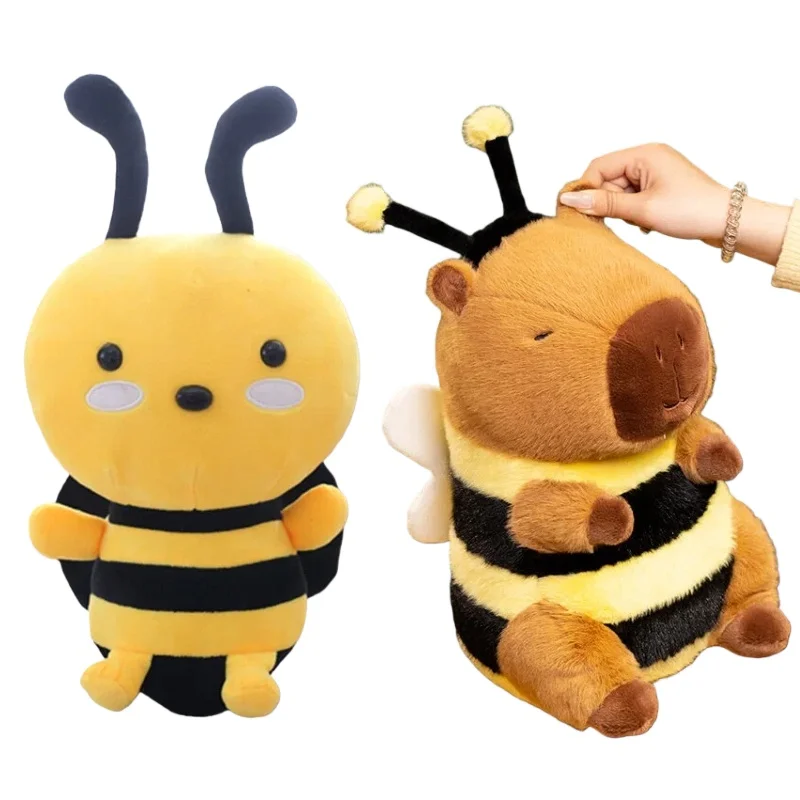 

Kawaii Bee Plush Toy Creative Simulation Bee Capybara Plush Doll Longing for Spring Bee Doll Kid Birthday Gifts Room Decor