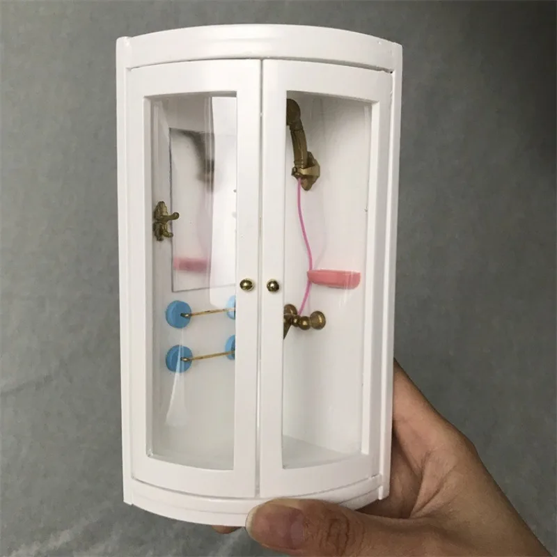 

1:12 Кукольный домик Diy Миниатюрная мебель Модели Реквизит Кабина Имитация душевой комнаты Ванная комната Игровой домик Игрушка Кукольный дом Аксессуары