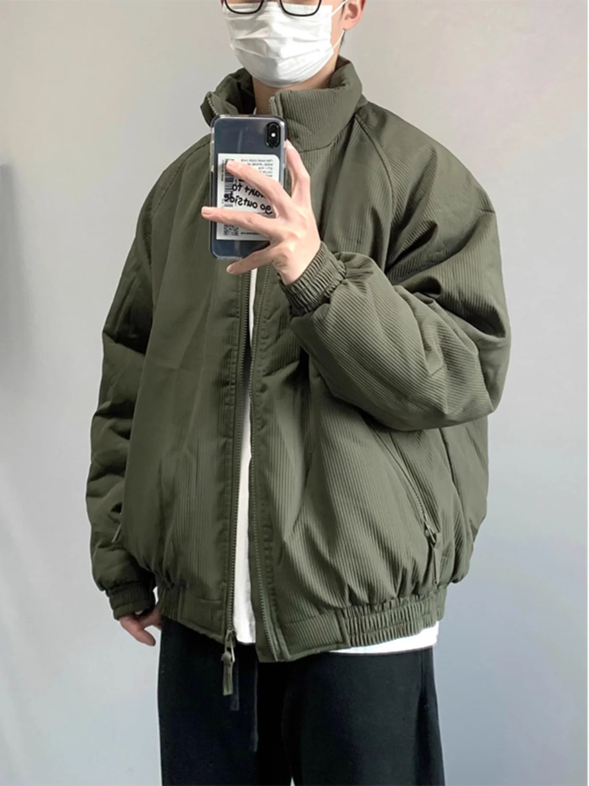 

Мужское зимнее утепленное хлопковое пальто большого размера, повседневное, универсальное, с воротником-стойкой, свободного кроя, с вставками на плечах