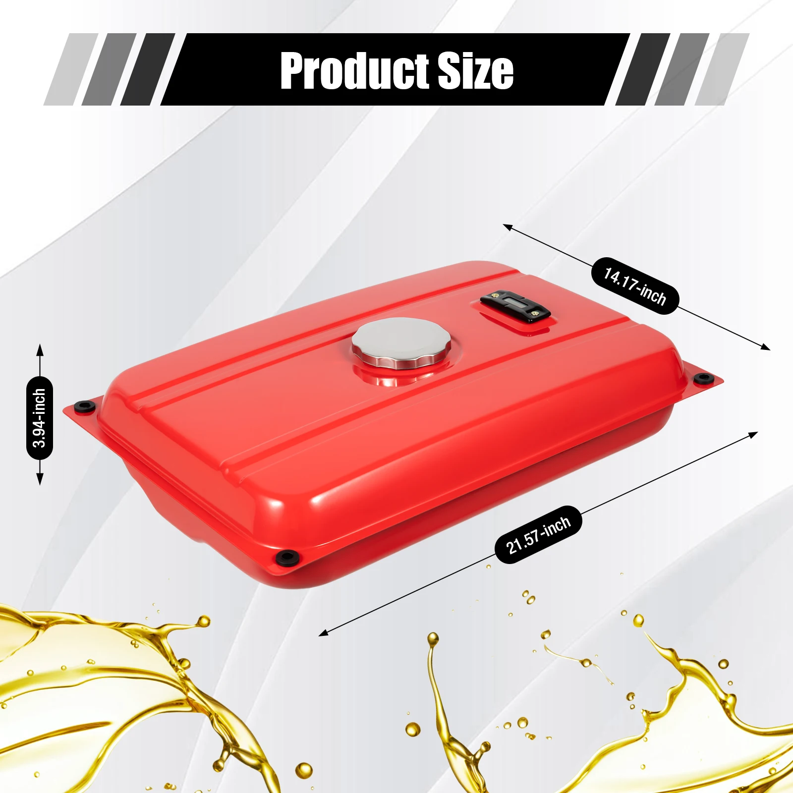 15 L/4 Gal Kraftstofftank, 54,8*36*10cm Rechteckiger Roter Kraftstofftank Passend für Honda-Serie Einzylinder-Generatoren – Detail 7