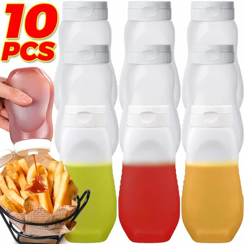 

Sauces Squeeze Bottles Salad Dressing Container with Lids PE Thickened Ketchup Dressing Dispenser Syrup Liquid Sauces Bottles
