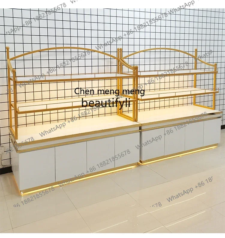 

X Bread Counter Display Cabinet Cake Shop Baking Side Island Cabinet Biscuit Display Rack Counter Shelf