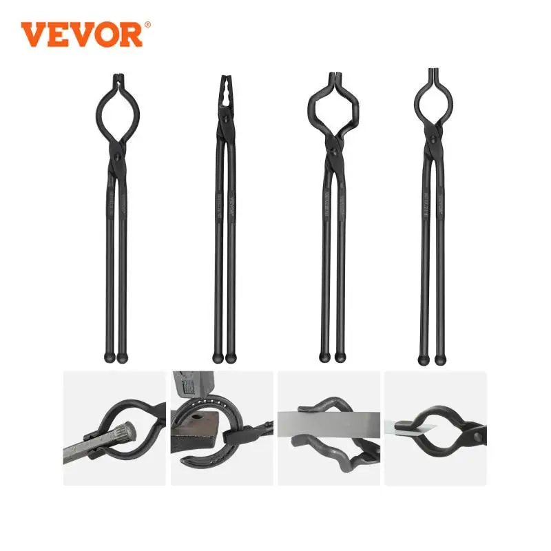 VEVOR Blacksmith Tongs 18” V-Bit Bolt Tongs Wolf Jaw Tongs Z V-Bit Tongs and Gripping Tongs Carbon Steel Forge Tongs