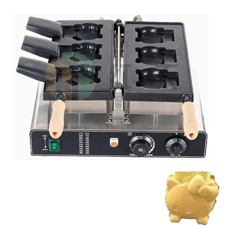 Commercial Waffle Maker Electric Ice Cream Open Kitty Kitty Cat Snapper Muffins Heating Muffin Grill Egg Breakfast Machine