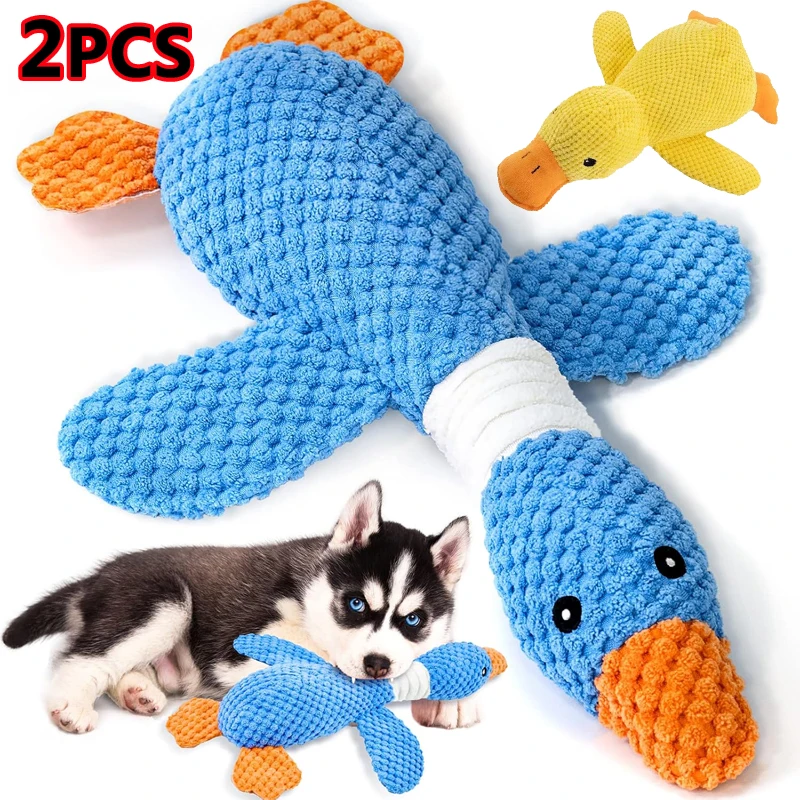 Brinquedo de Pelúcia Interativo Patinho Amarelo para Cães e Gatos, com Som de Pato, para Mastigadores Agressivos, Suprimentos para Animais de Estimação