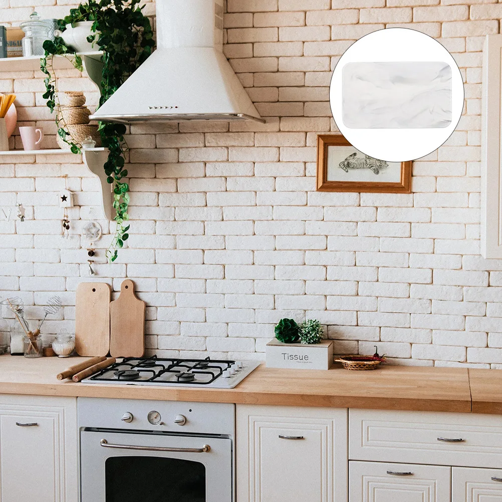 صينية سيراميك بنمط رخامي، تصميم بسيط ممتاز غير سام لغرفة الطعام في المطبخ، يخدم كعكة الخبز، السوشي، البيتزا، الطراز الشمالي #2