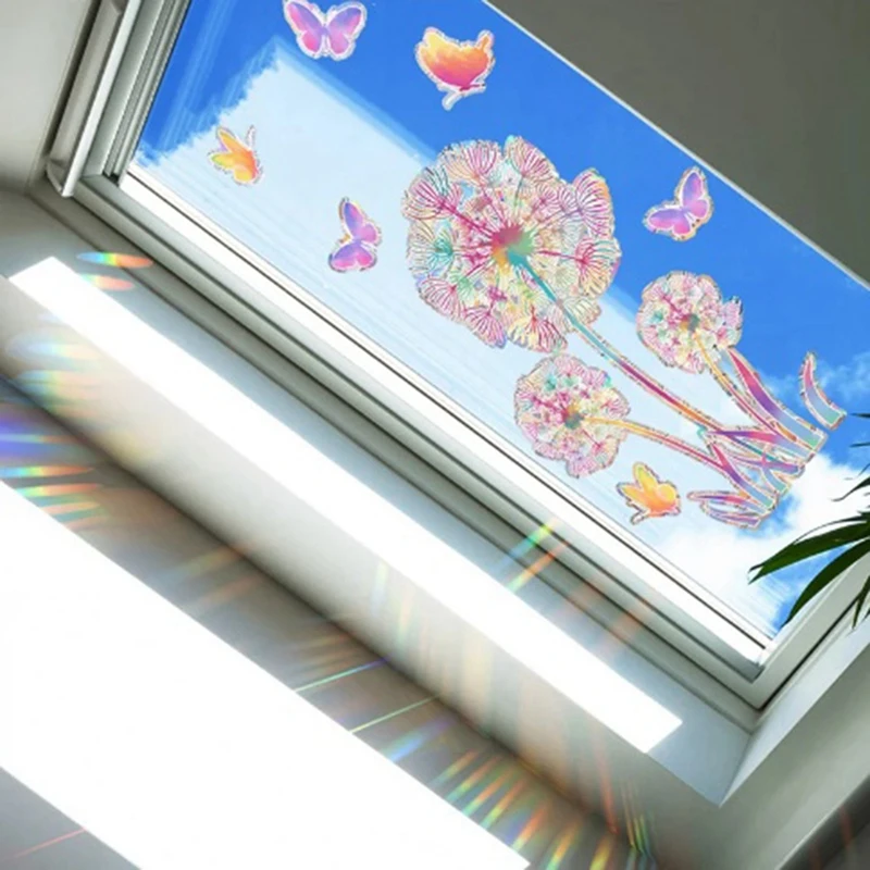 Wall Sticker PVC Electrostatic Glass Sticker For Window Suncatcher Rainbow Prisms Decal Durable