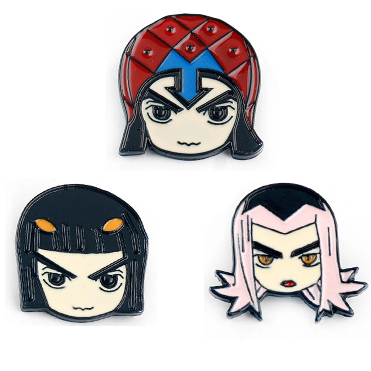 Anime JOJOS Spilla smaltata Cartoon simpatico personaggio Distintivo in metallo Zaino con risvolto Cappello Spilla Cosplay Abbigliamento Accessori gioielli Regali