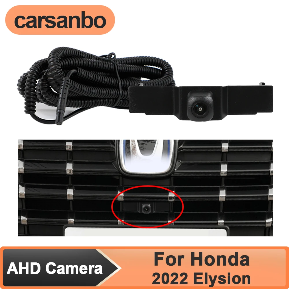 

Carsanbo AHD 1080P Vehicle Front View Camera for Honda 2022 Elysion Night Vision Waterproof 150° Fisheye Lens Parking Monitoring