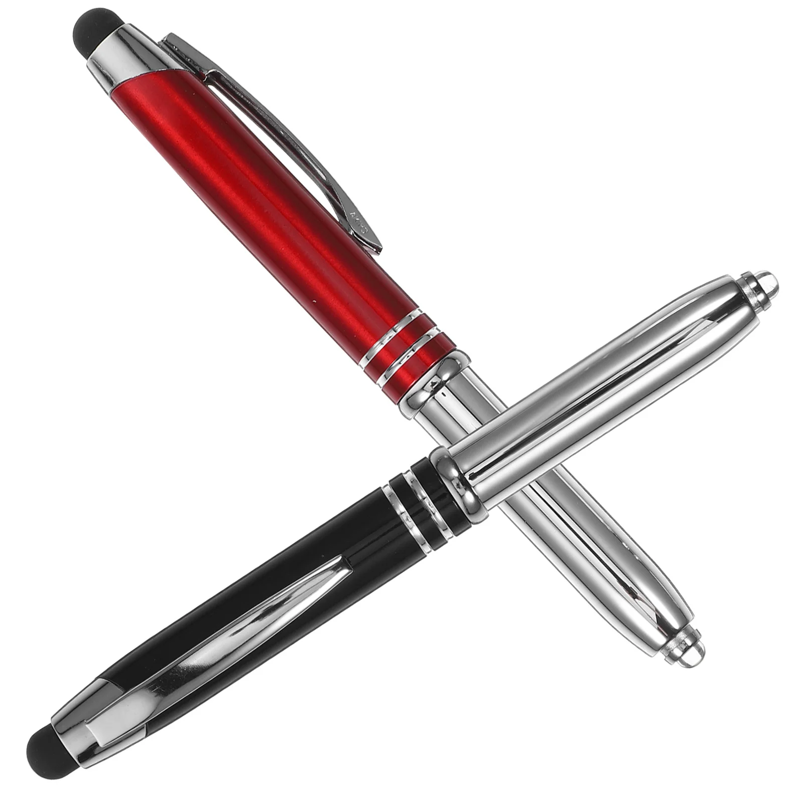 4pcs Led Light Pen Metal Ballpoint Pens Bright Flashlight Smooth Writing Comfortable Grip For Office Night Nurses Portable