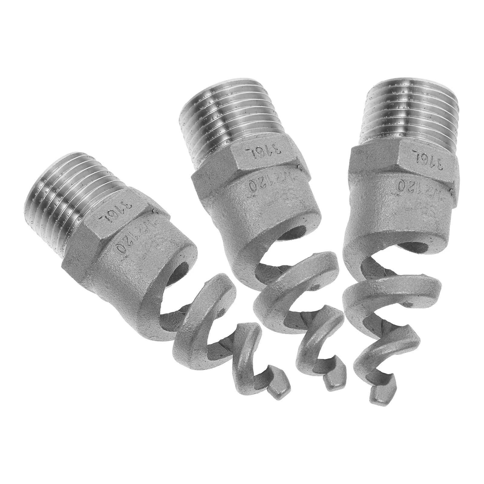 

3pcs Stainless Nozzle Spiral Atomization Cone Fireproof Garden Sprayer Cooling Lawn Nozzle Male Thread Lawn Cooling