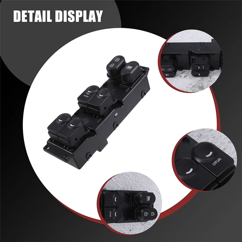 1 قطعة الجانب الأمامي الأيسر للسائق الطاقة الكهربائية الرئيسية نافذة رفع التحكم التبديل 93570-1R211 الأسود ABS لشركة هيونداي أكسنت 2015-2017 #4