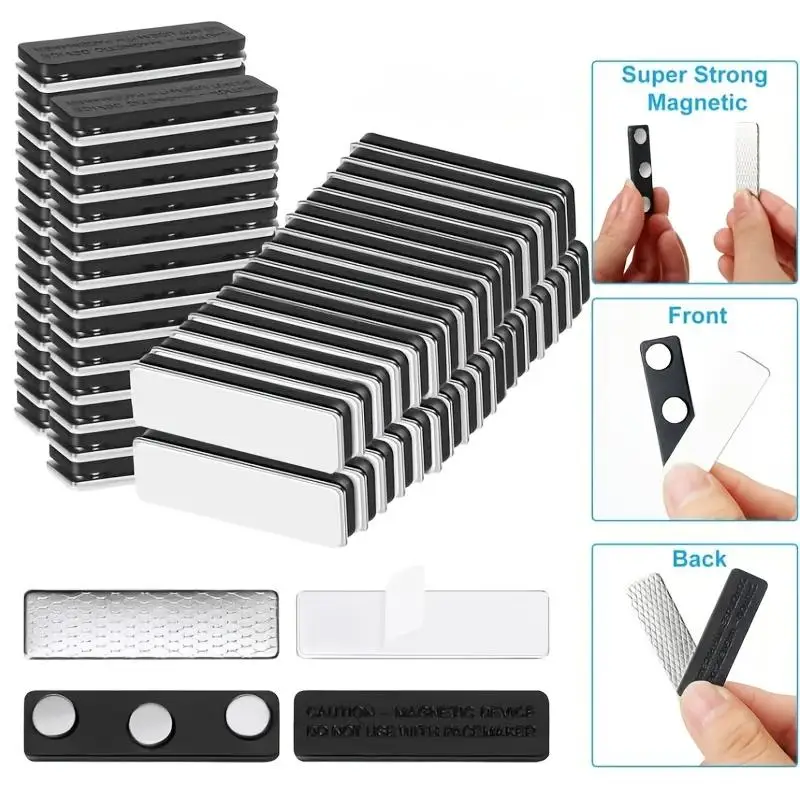 Magnetic Name Badge Holders Rust-Proof Strong Magnets 1/2/4/8/12/20Pairs for Office Conference Daily Use