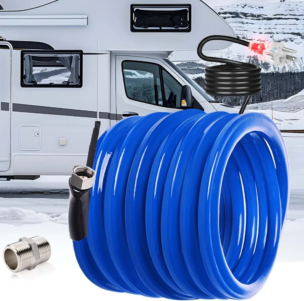 75FT Heated Water Hose for Rv,-45 ℉ Antifreeze Drinking Garden Water Hose with Energy Saving Thermostat，1/2