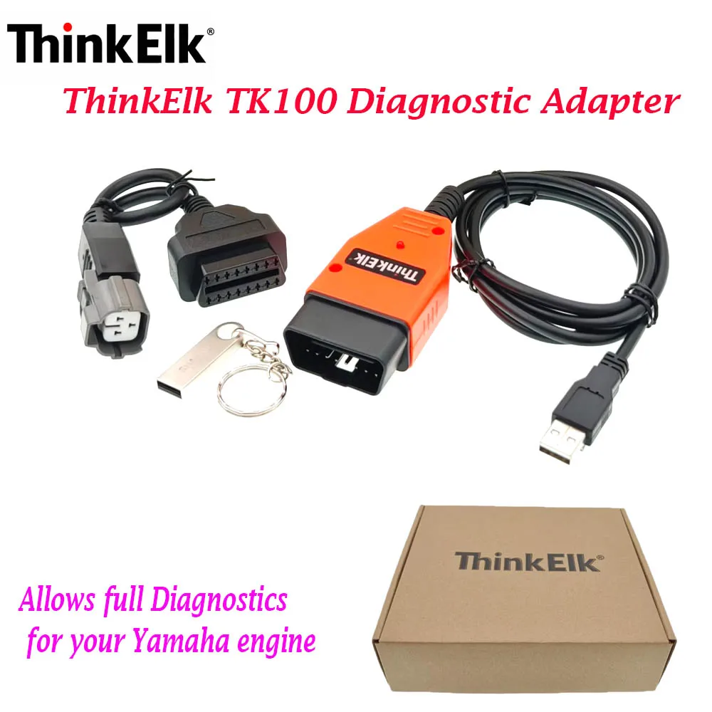 Compatible with Diagnostic System AS Connectors ThinkElk TK100 Diagnostic Adapter for Yamaha YDS 1.33 Diagnostic Software