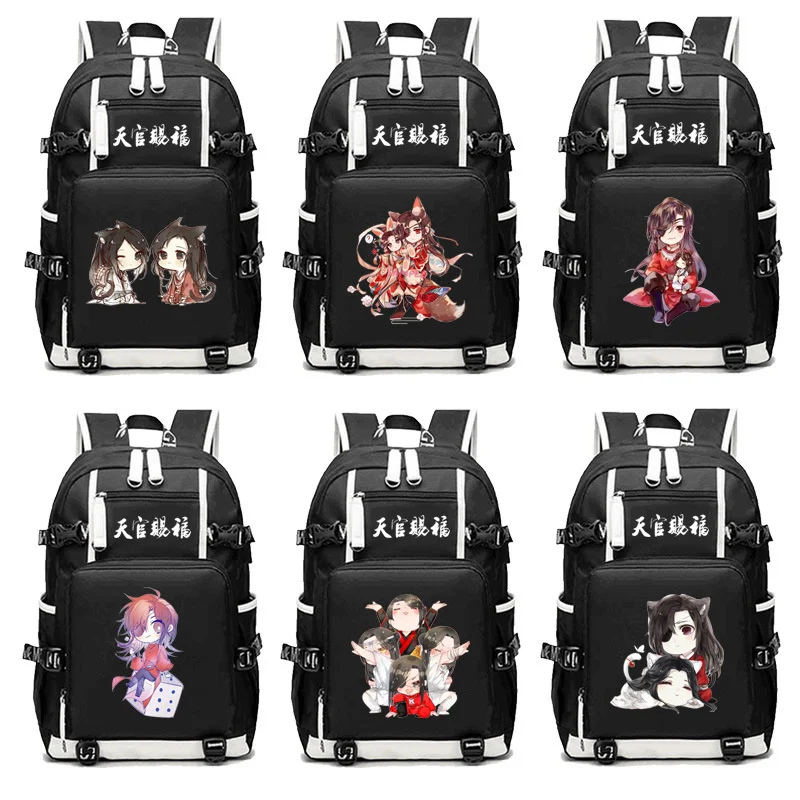 

Hot Anime Backpack Tian Guan Ci Fu Schoolbag Coapsly Cartoon Shoulder Travel Bags Black Pocket Outdoor Bags Gift