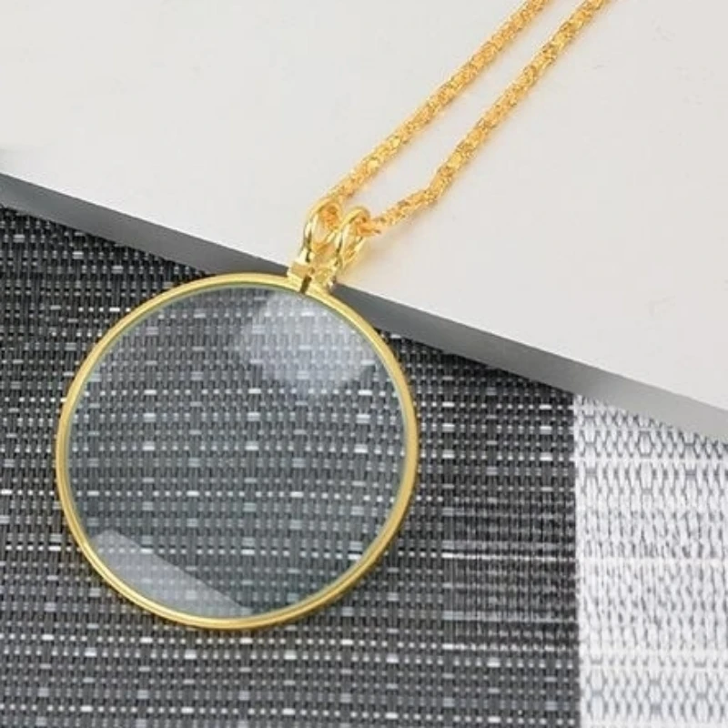 Magnifying Glass Reading Glasses Pendant Jewelry Optical Magnifier with Chain Necklace Neckglasses Portable Monocle Dropshipping