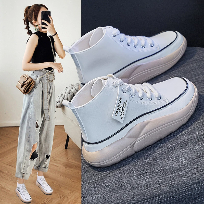 Ladies High Top Sneakers Autumn 2022 Fashion Platform Shoes Women Running Basketball Sports Shoe Luxury Designer Ankle Footwear