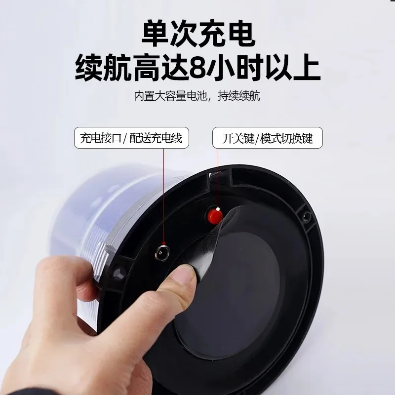E2 Car Roof Solar Warning Light Rechargeable Red Blue Flashing Light Emergency Traffic Rotating Lamp Police Beacon Signal Light