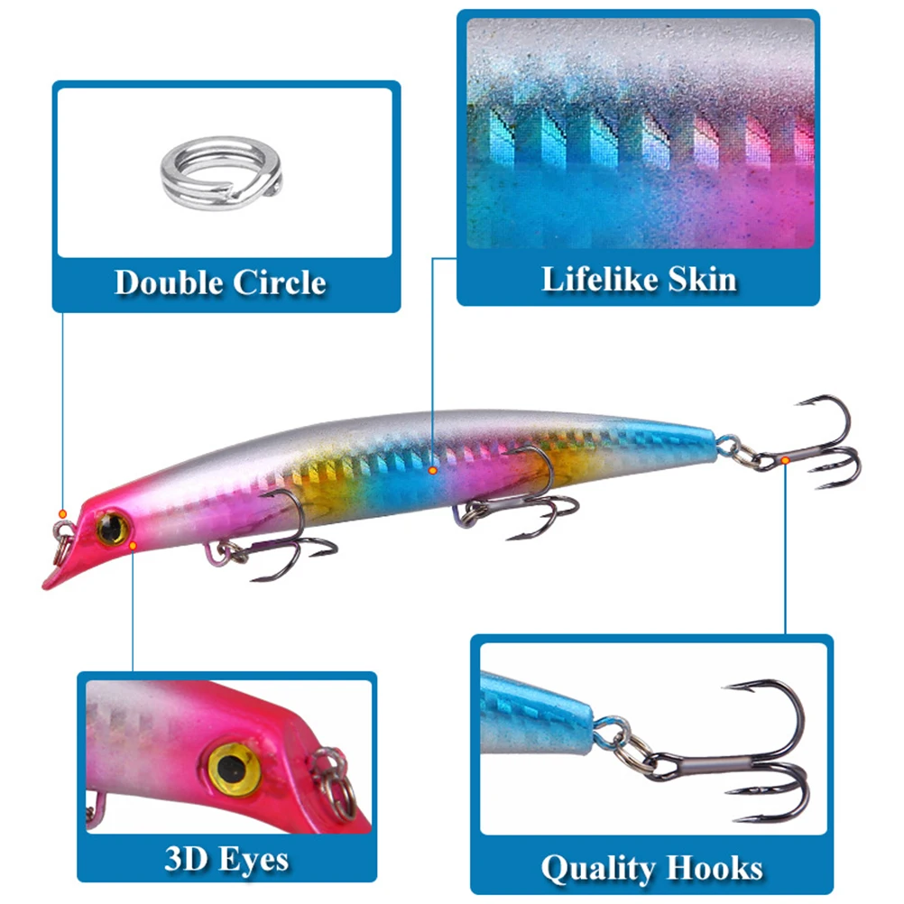 

6PCS Wave Climbing Lures Topwater Fishing Baits Freshwater Saltwater Swim Artificial Tackle Bright Color Reusable