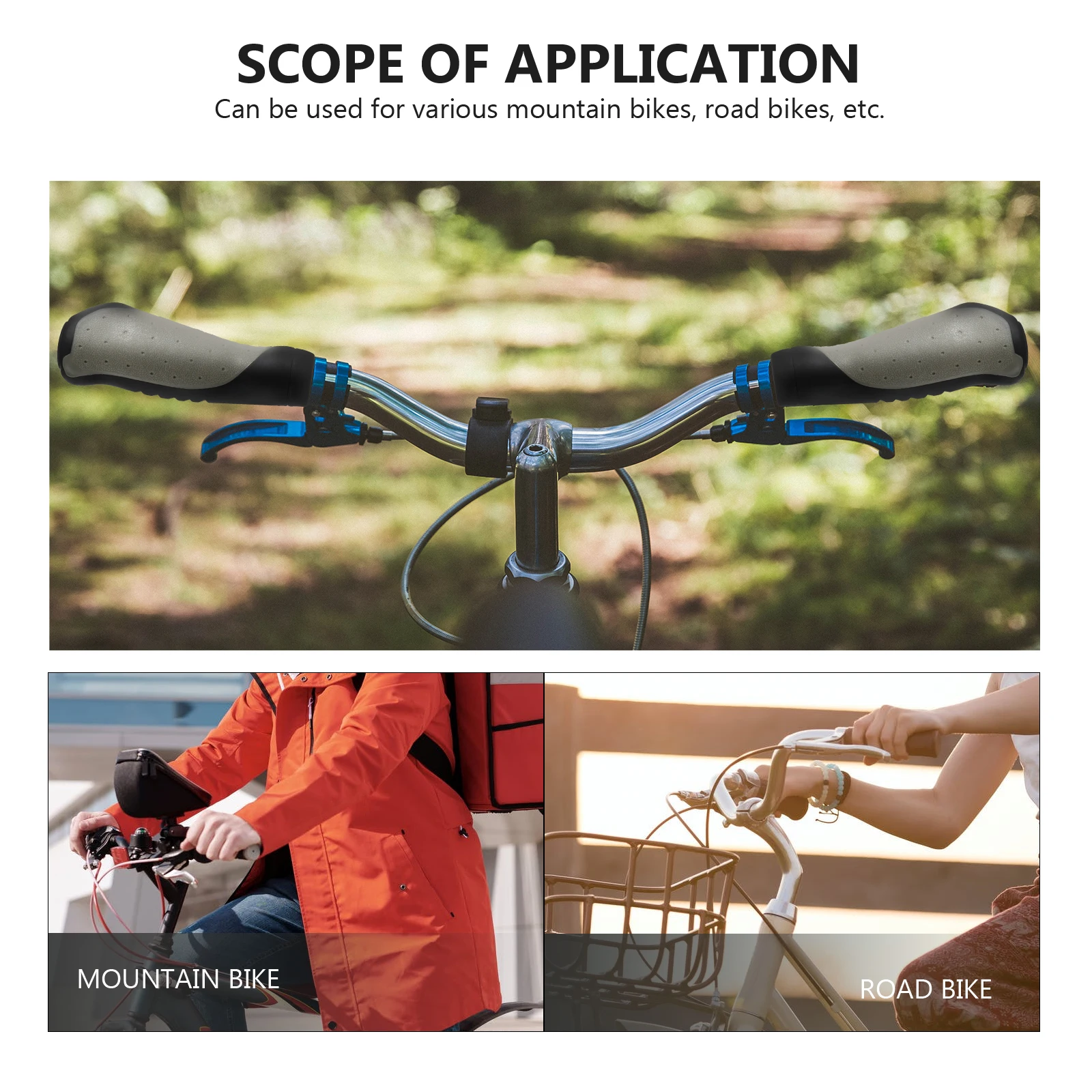 

2 Pcs Rubber Plastic Bike Grip H Bar Balance Shock Proof Ergonomic Non Slip Durable Road Bicycles