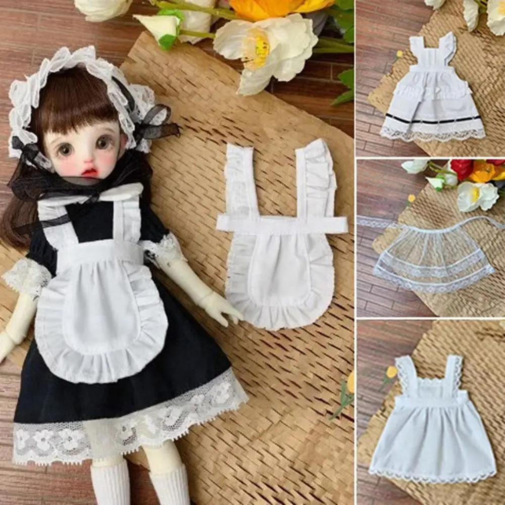 Precioso uniforme falda de sirvienta delantal hecho a mano ropa de princesa blanco y negro faldas Mini accesorios DIY para muñecas 1/4 1/6 BJD 30/45cm