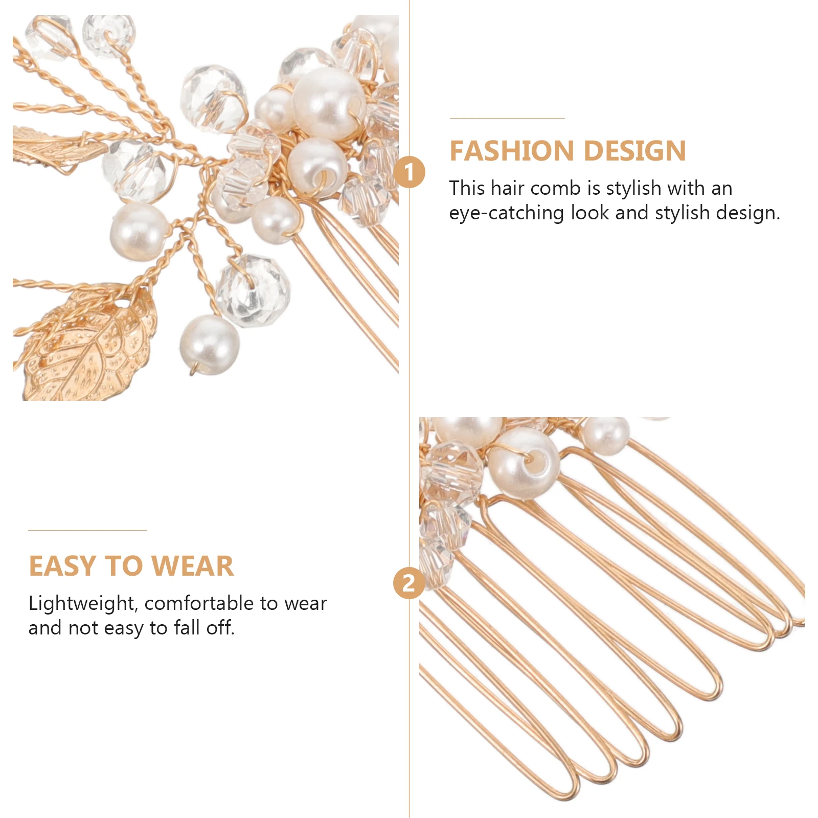 

Gold Leaf Comb 1 Pack Wedding Accessories Bridal Headdress Hair Decor Elegant Wedding Hair Pin Design Jewelry Craft