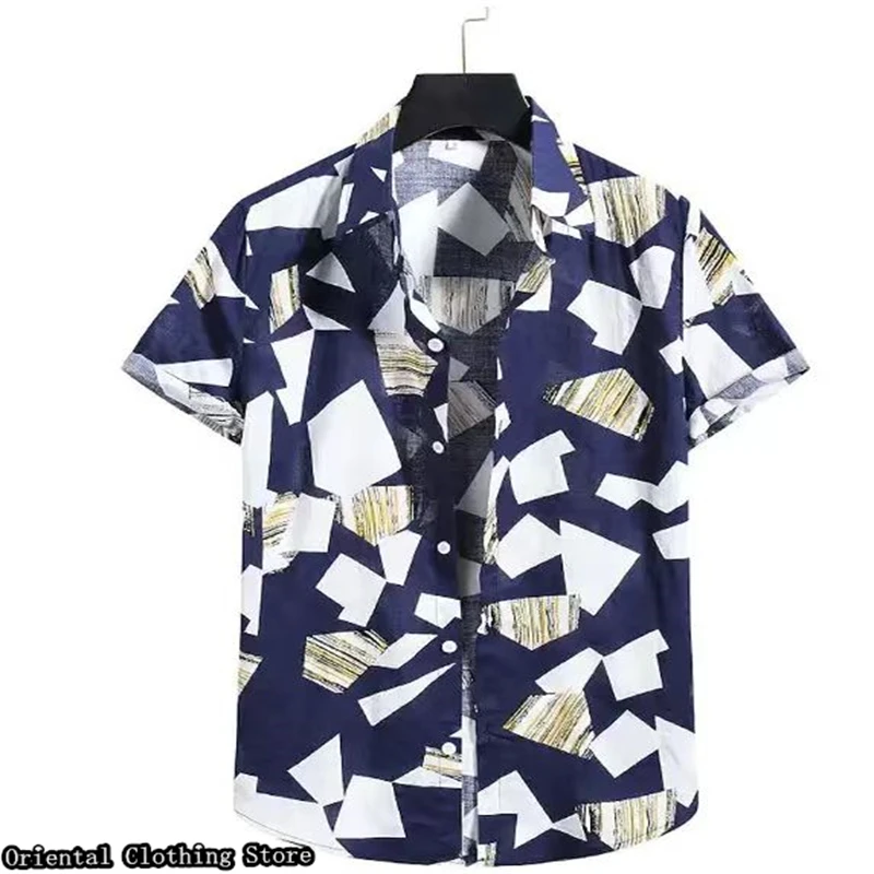 

Hawaiian short-sleeved men's summer casual shirt 3D printed flower shirt outdoor vacation made in China design men's clothing