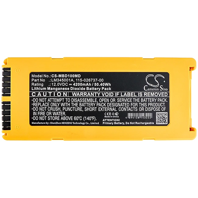 

Cameron Sino 4200mAh Battery For Mindray 022-000124-00 115-026737-00 LM345001A BeneHeart D1