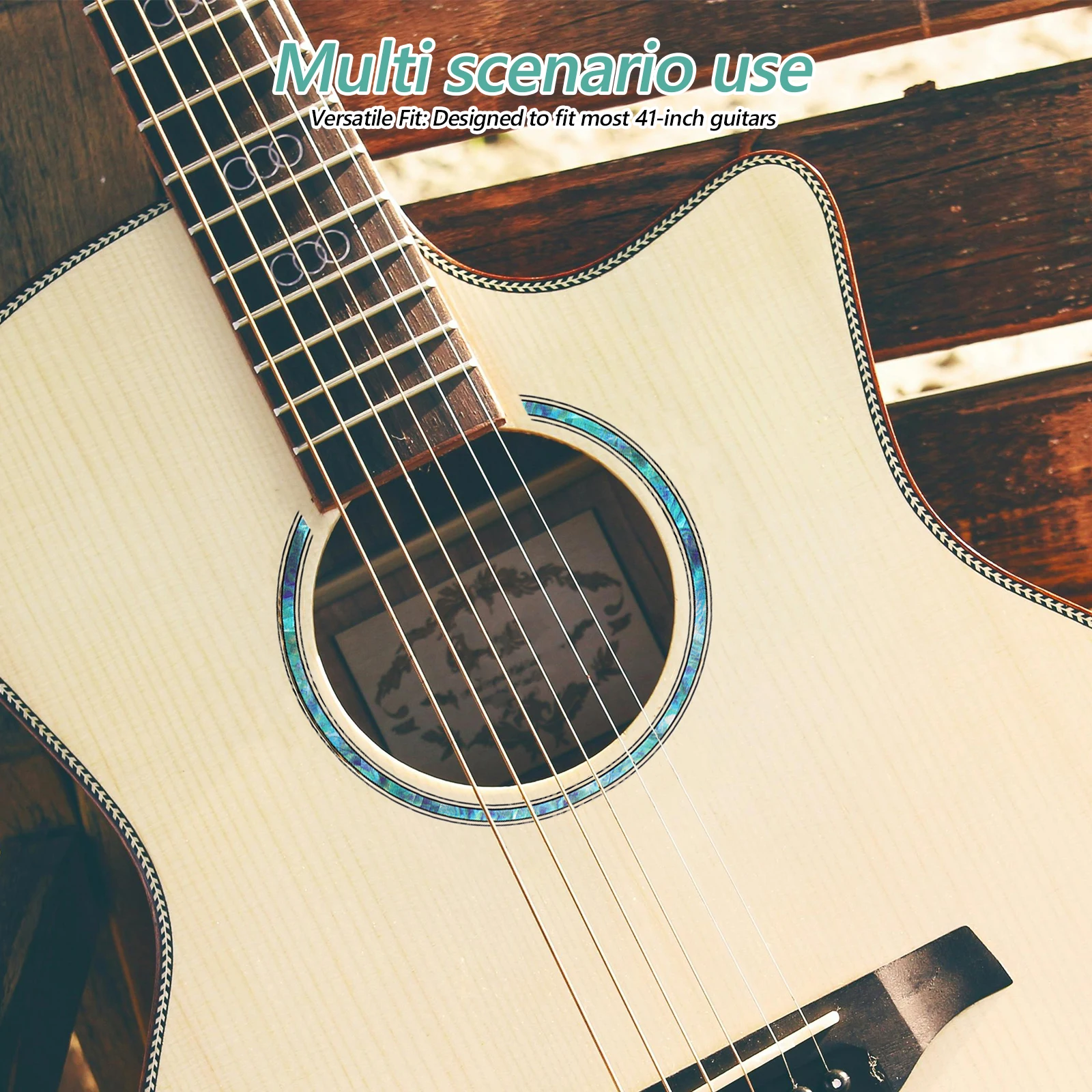 

Sound Hole Decal Self Adhesive Rosette Sticker Decoration Color Effect Removable Sky Blue Ukulele Electric Stickers