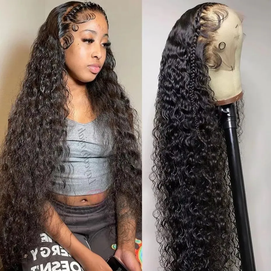 

Deep Wave Lace Frontal Wig 30 32Inch 13x4 13x6 HD Transparent Lace Front Wig Curly Human Hair 180% Lace Closure Wig For Women