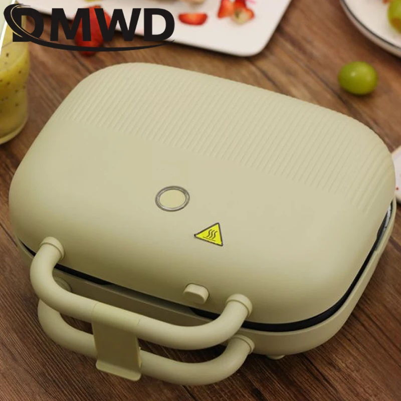 DMWD Multifunctional Sandwich Machine Hot Dog Sausage Machine Double-Sided Heating Frying Pan Panini Toaster Breakfast Machine