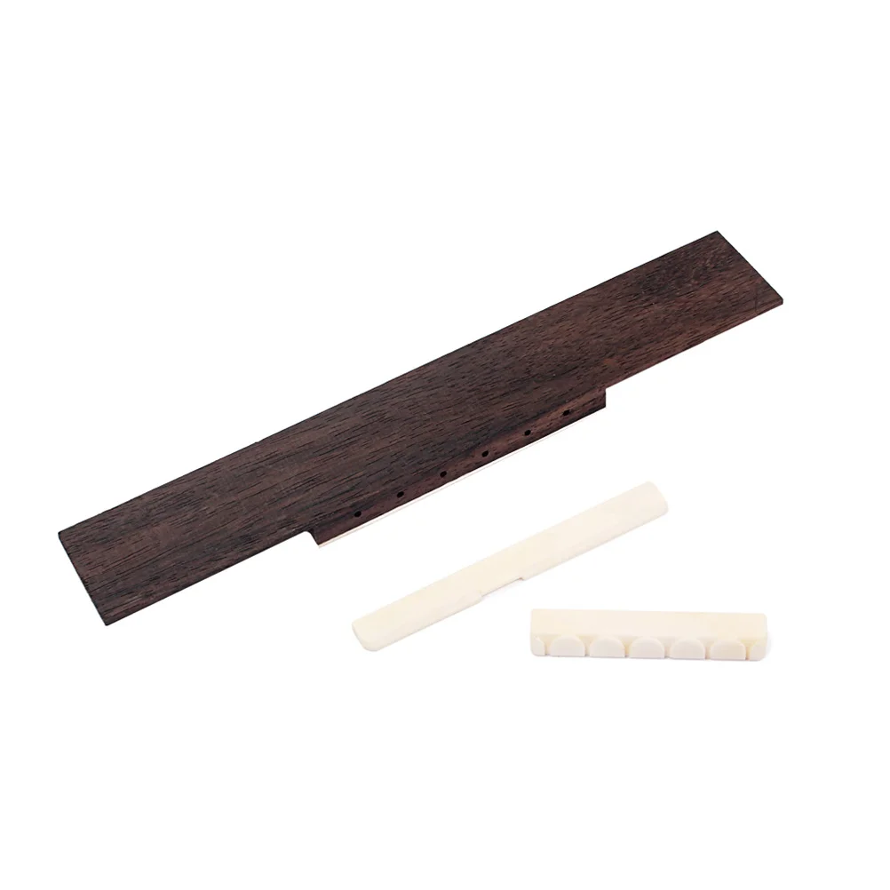 

Maple Frame Rosewood Strip Wood Ukulele Parts Bone Nut Saddle Replacement For Acoustic Guitar Bridge Repair Upgrade Kit