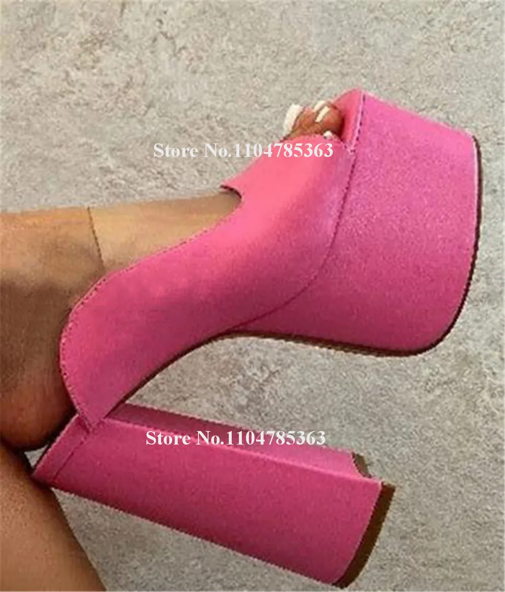 Neueste PVC-Patchwork-Sandalen mit klobigem Absatz, Peep-Toe, Gold, Rosa, Orange, hohe Plattform, transparente Träger, dicker Absatz