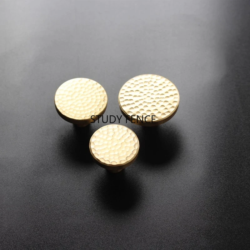 1pc Metal Handmade Hammer Patterned Handle Circular Cabinet Door/cabinet/TV Cabinet Handle Single-hole Handle Household Hardware