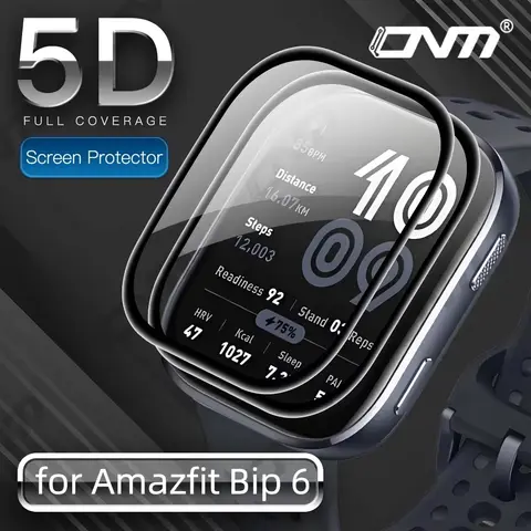 3D Protection Film for Amazfit Bip 6 Screen Protector, Full Coverage 99% HD Clarity Anti-scratch Bubble-Free Accessories