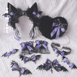 Turns out the night of the original diablo gothic Lolita accessories beast ear KC black purple hair bow