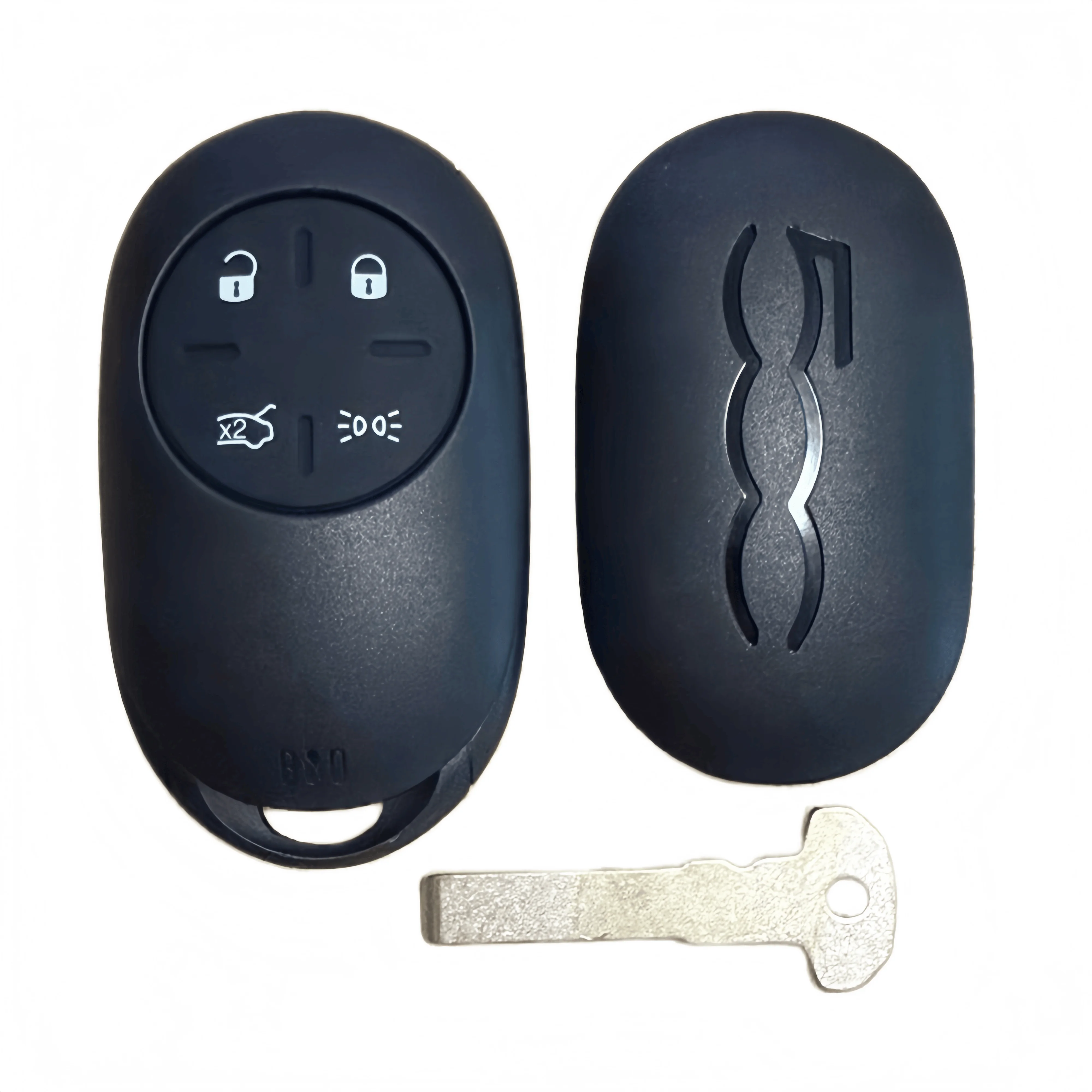 Coque de clé de voiture à distance pour Fiat 500, haute qualité, sans clé, nouvelle coque de clé de voiture et lame non coupée, 4 boutons