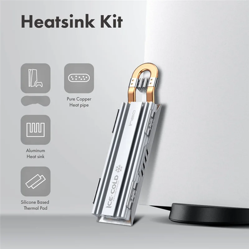 مشعاع محرك أقراص صلبة من Ineo NVMe مع غطاء ، مبرد PS5 M.2 SSD ، تبديد حراري فعال ، مبرد تبريد