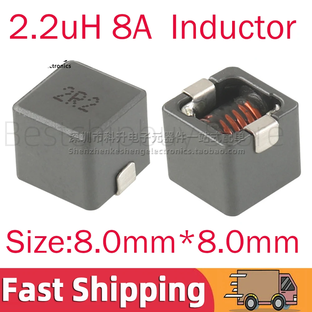 5pcs 2R2 Inductance 2.2UH 8A SMD Low Profile High Current Molded Power Inductor 8*8 Low DCR 7443340220 APLS0807MN-2R2