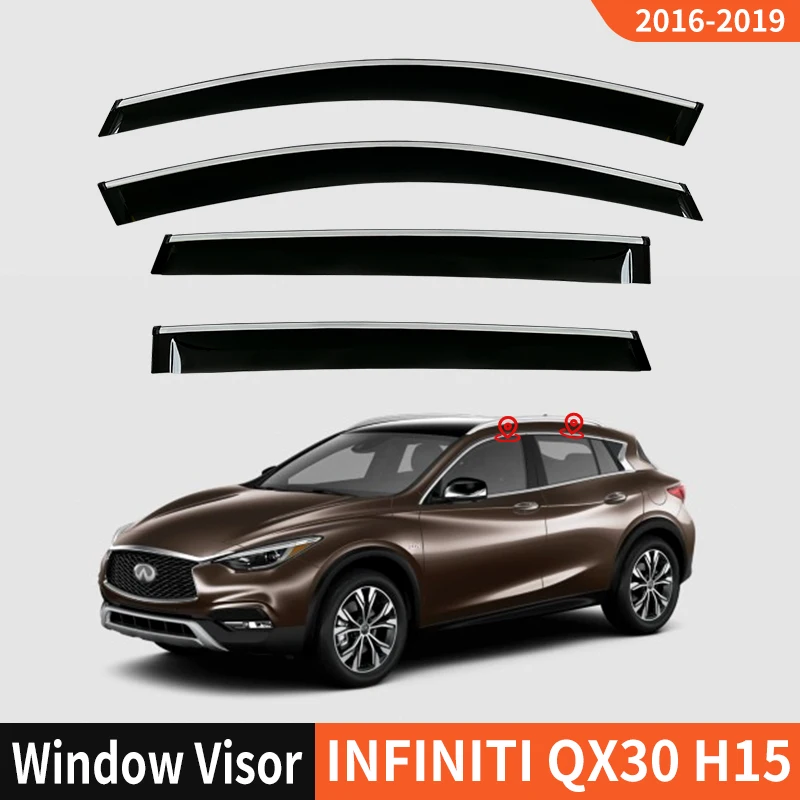 

For INFINITI QX30 H15 2016-2019 Plastic Window Visor Vent Shades Sun Rain Deflector Guard For INFINITI QX30 H15 2016-2019